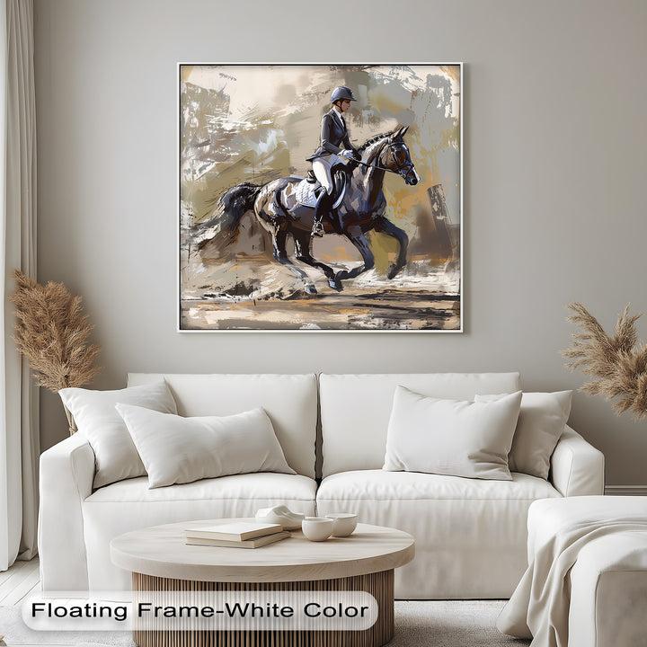 Equestrian Rider with Galloping - Horse Canvas Print