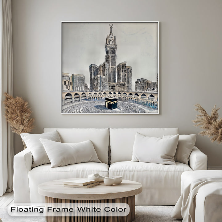 Kaaba with Abraj Al-Bait Clock Tower – Islamic Wall Art