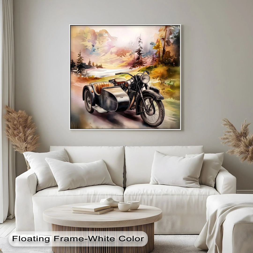 Retro Sidecar Ride Through the Pines – Car Canvas Print - MyPhotoStation