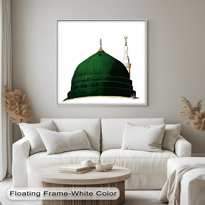 Minimalist Green Dome of Medina – Islamic Wall Art
