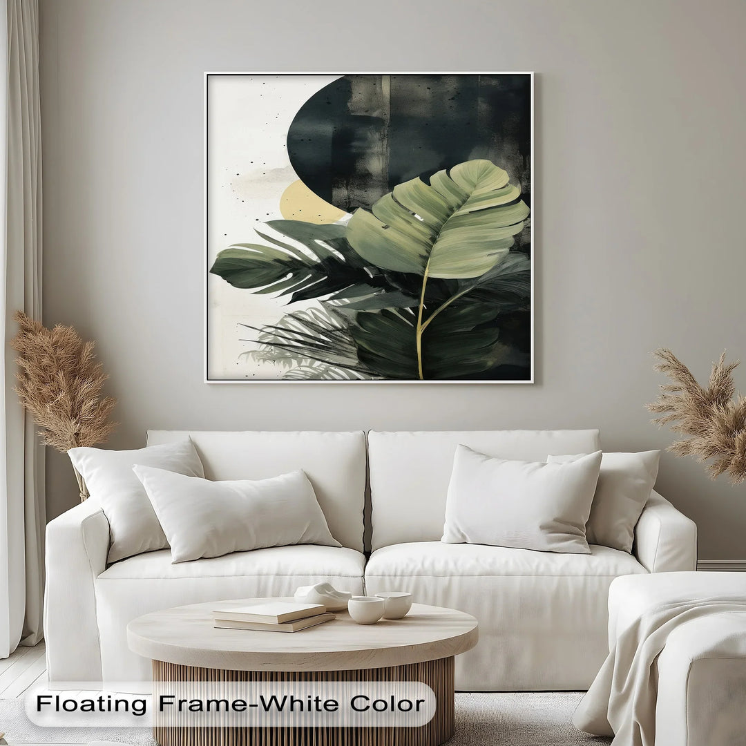 Tropical Eclipse – Modern Monstera Leaf Canvas Print - MyPhotoStation