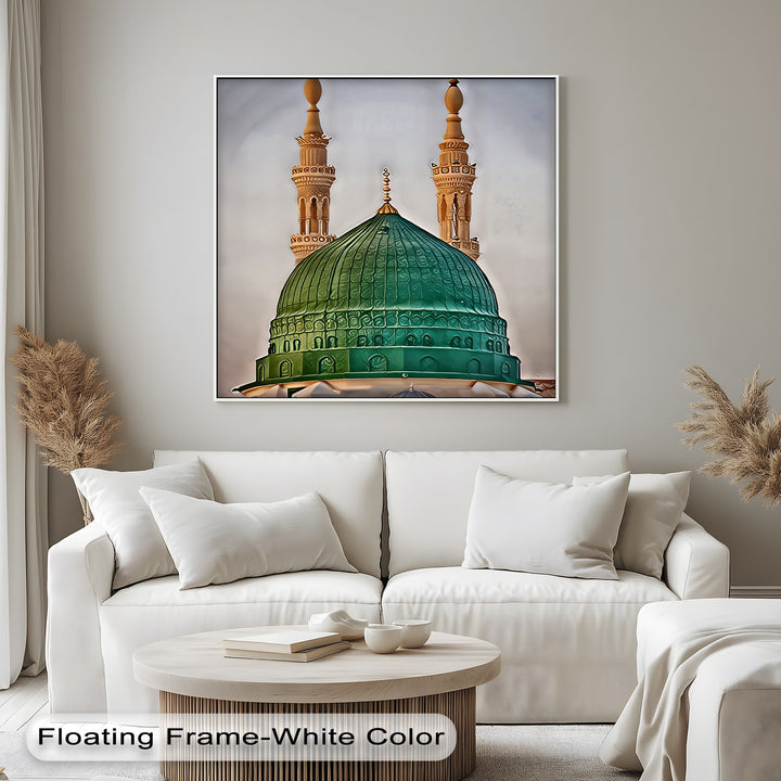 Green Dome of Al-Masjid an-Nabawi – Islamic Wall Art of Medina