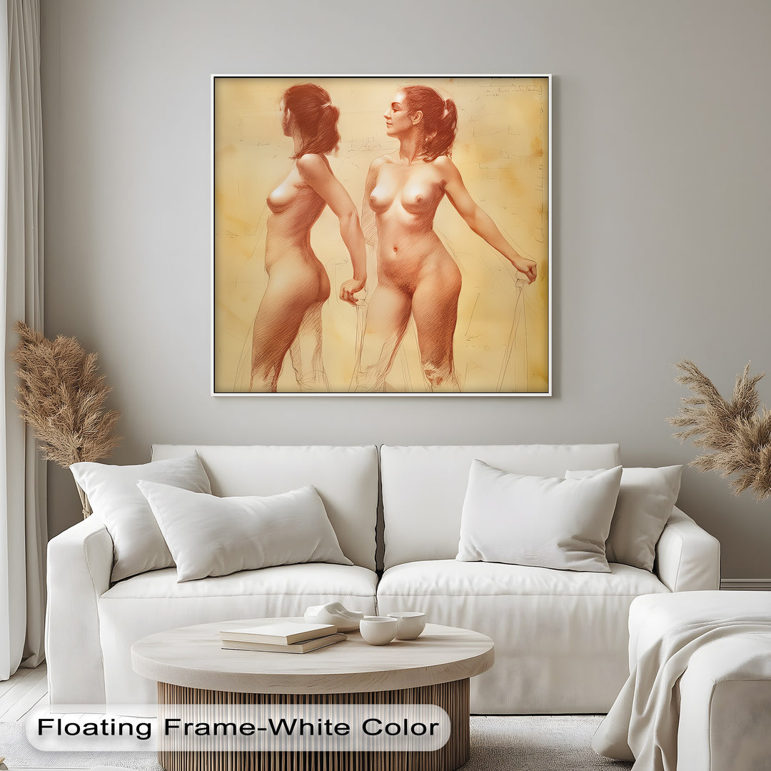 Dual Nude Study – Sexy Canvas Wall Art | Large Framed Wall Art
