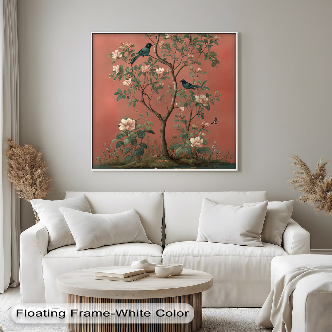 Birds and Magnolia Tree - Canvas Wall Art | Bedroom Canvas Art