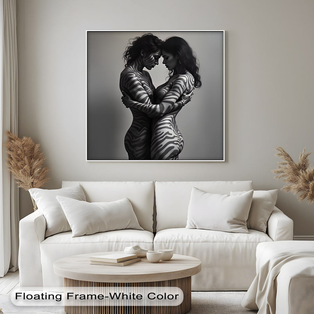 Zebra Embrace – Erotic Canvas Print