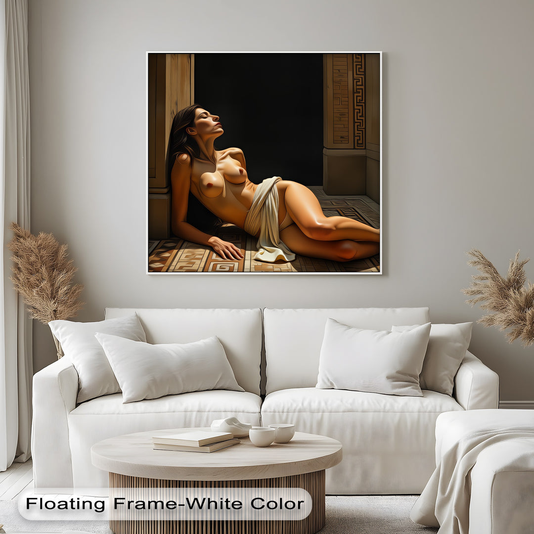 Temple Reverie – Classical Nude Canvas Wall Art | Large Canvas