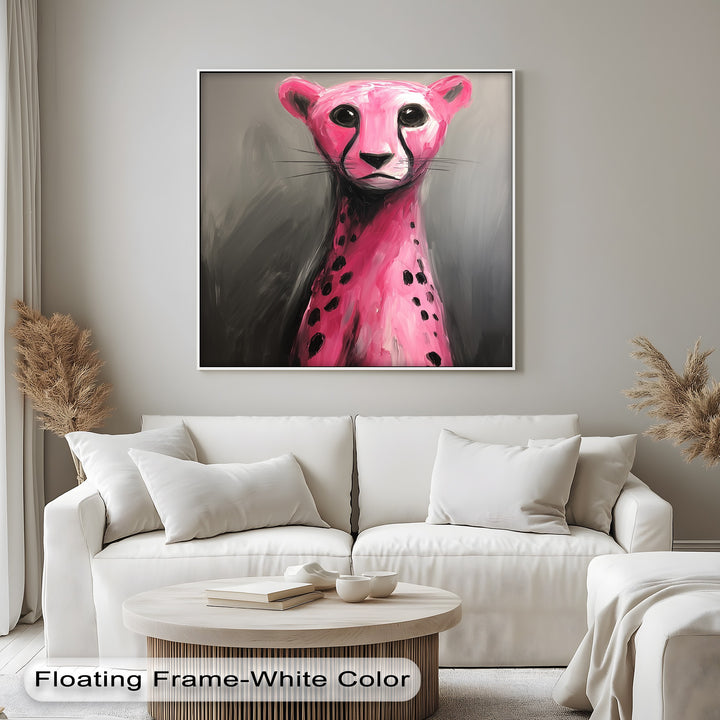 Fierce & Fuchsia – Abstract Pink Cheetah Canvas Print