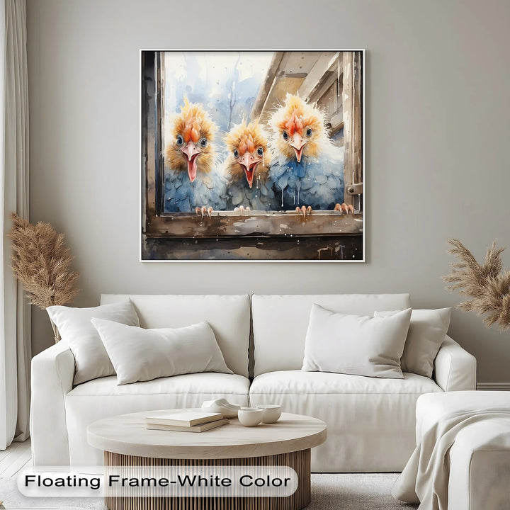 Curious Chicks at the Window – Animal Canvas Print - MyPhotoStation