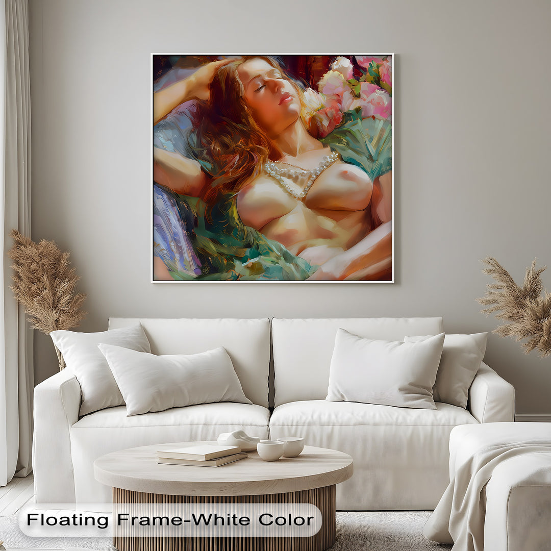 Dreaming in Bloom – Erotic Canvas Print
