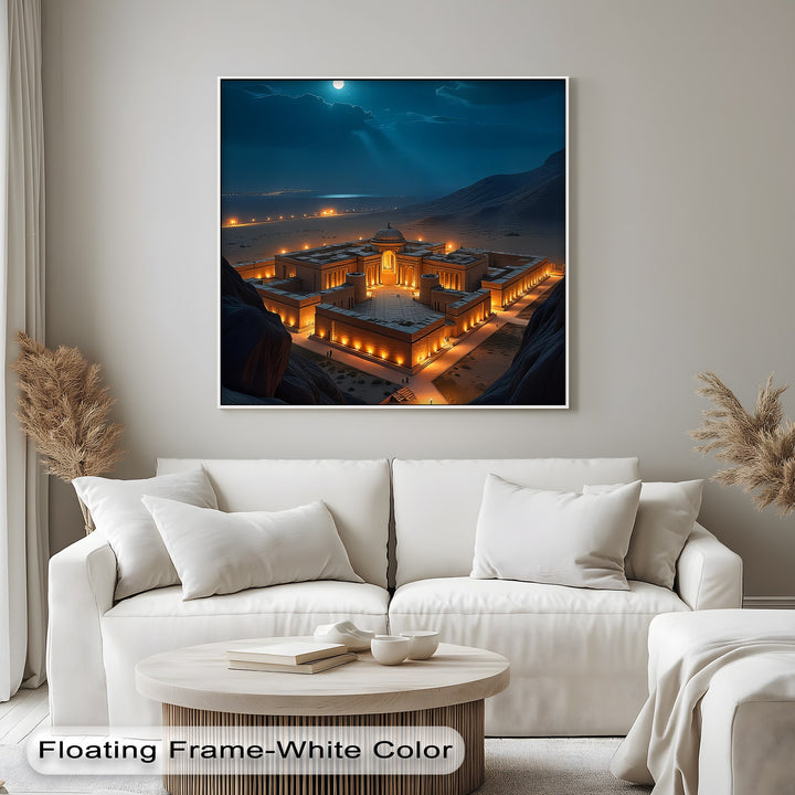 Moonlit Majesty – Ancient Fortress Canvas Print