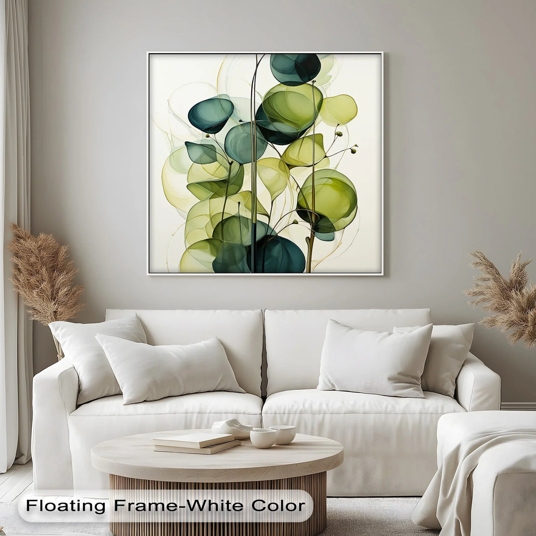 Whispers of Light – Transparent Green Leaves Canvas Print - MyPhotoStation
