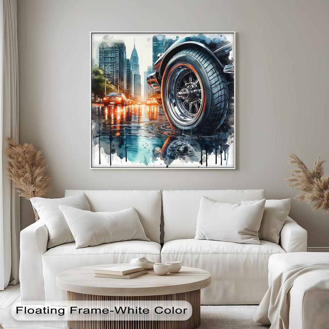 Urban Power and Chrome Reflections – Car Canvas Print