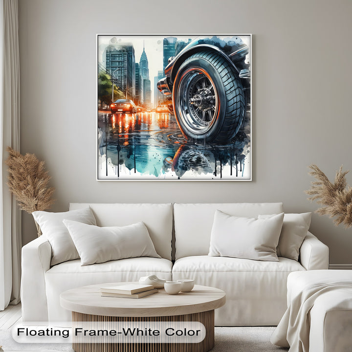 Urban Power and Chrome Reflections – Car Canvas Print