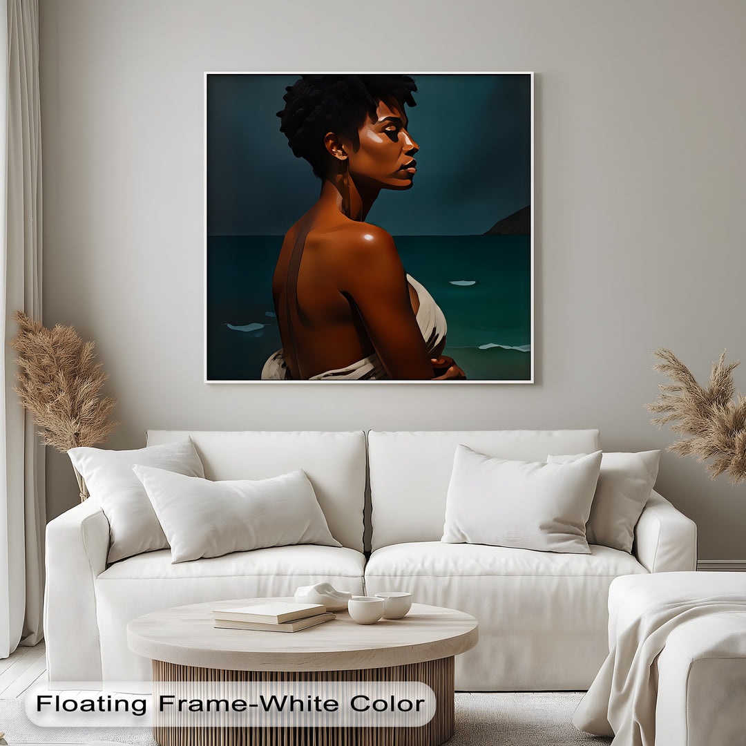 Ocean Gaze Woman - Sexy Canvas Wall Art | Biggest Canvas