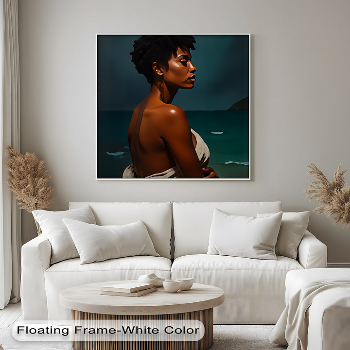 Ocean Gaze Woman - Sexy Canvas Wall Art | Biggest Canvas