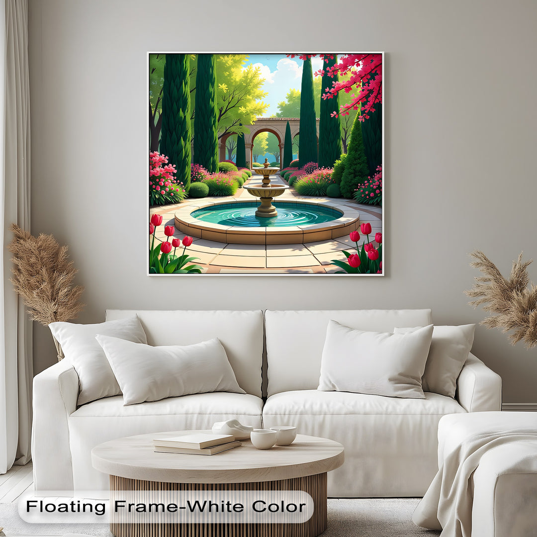 Spring Serenity – Mediterranean Garden Canvas Print