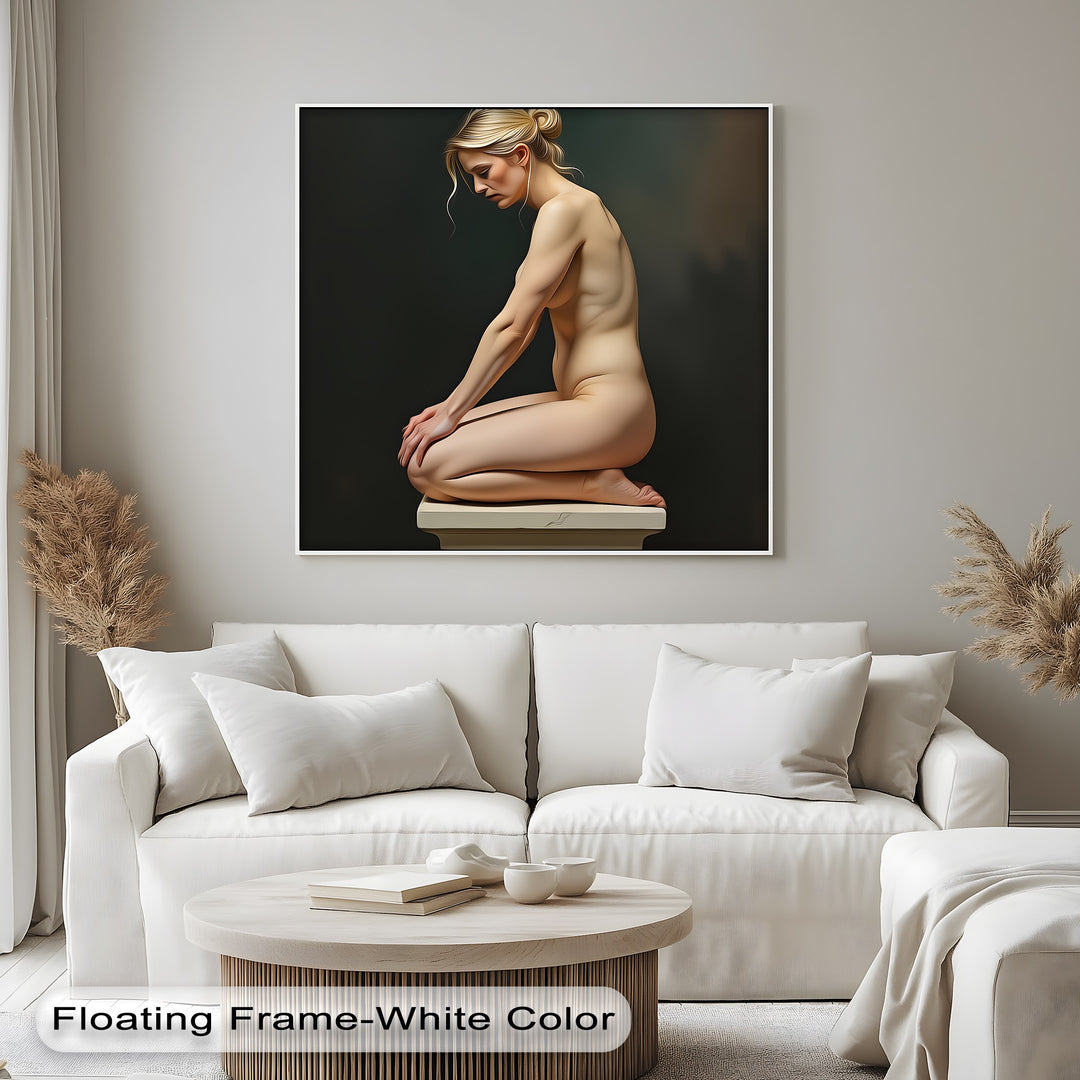 Quiet Reverie – Classical Nude Canvas Wall Art | Oversized Wall Art