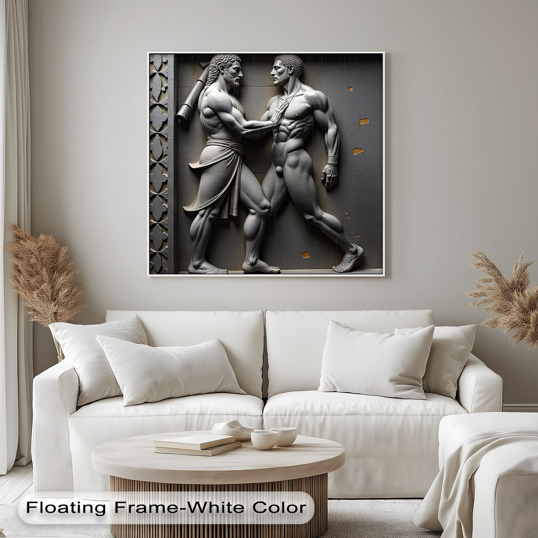Heroic Encounter – Classical Relief Canvas Print