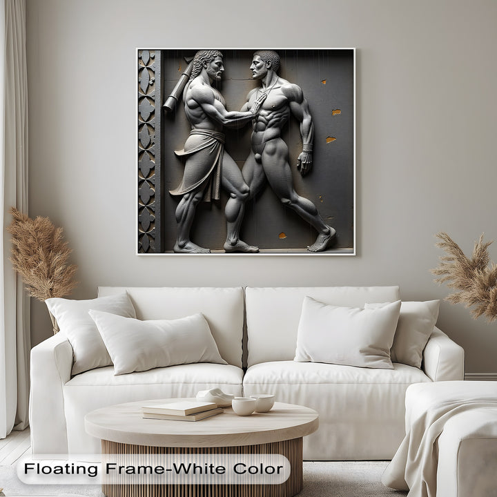 Heroic Encounter – Classical Relief Canvas Print