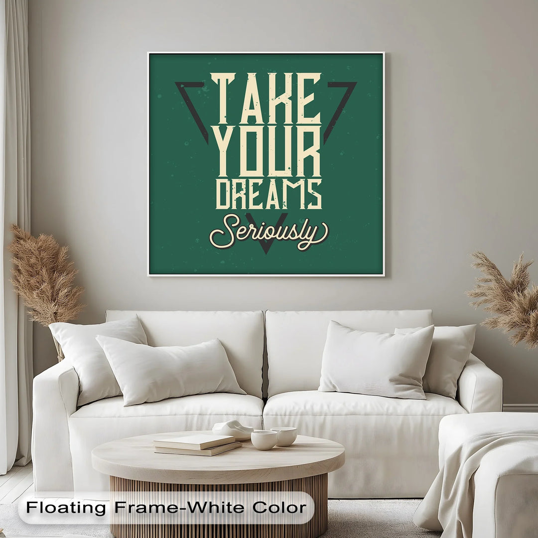 Inspiring Green Typography Print for Ambitious Spaces

