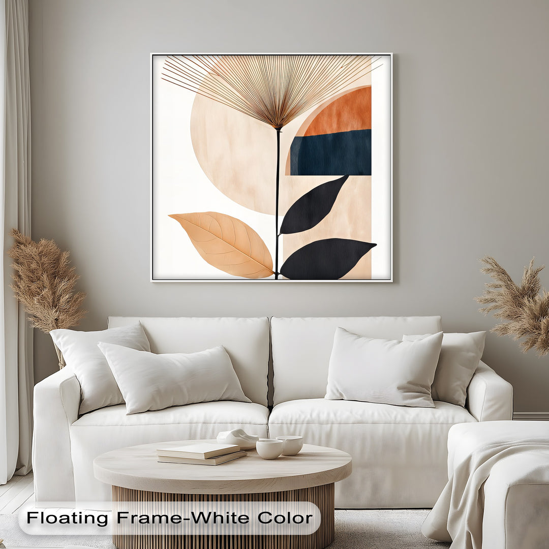 Geometric Botanical Abstract Canvas Wall Art | Colorful Art