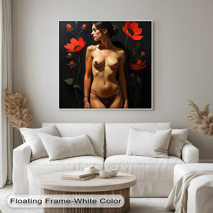 Crimson Blossom Muse – Sex Canvas Wall Art | Framed Art