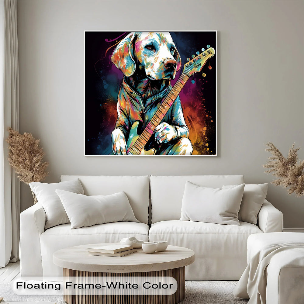 Electric Pup Vibes – Colorful Rock Music Dog Portrait Puppies Canvas Print - MyPhotoStation