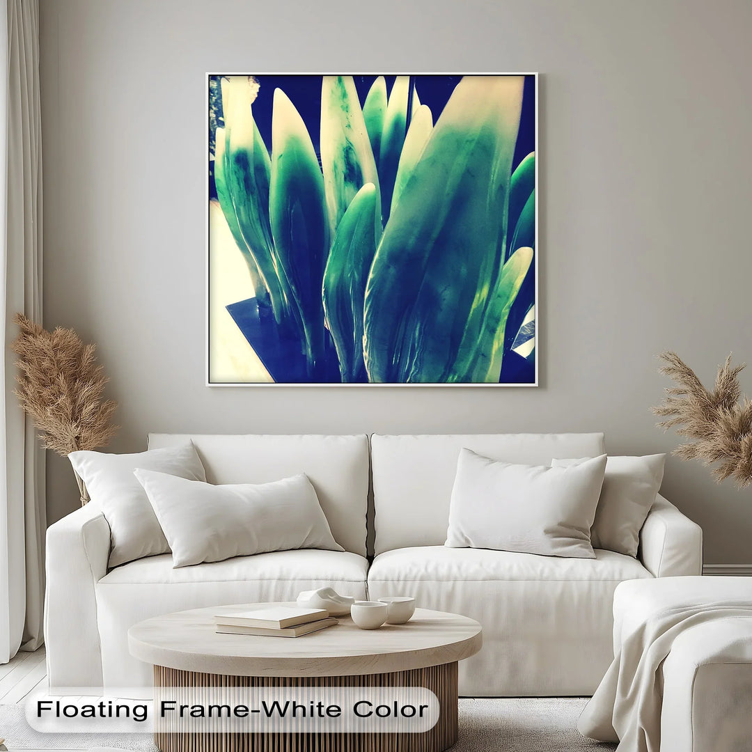 Verdant Sculpted Leaves – Contemporary Green Canvas Prints - MyPhotoStation