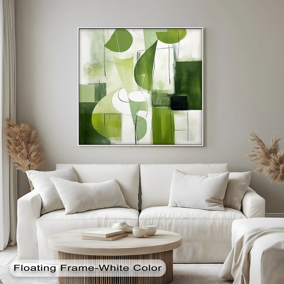Verdant Geometry – Abstract Leaf-Inspired Canvas Print - MyPhotoStation