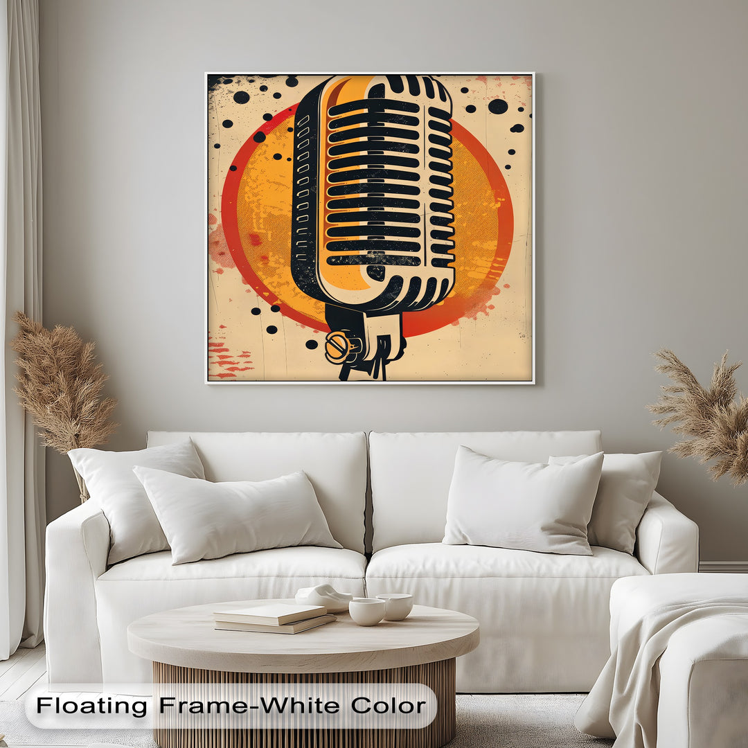 Retro Airwaves – Vintage Microphone Canvas Print