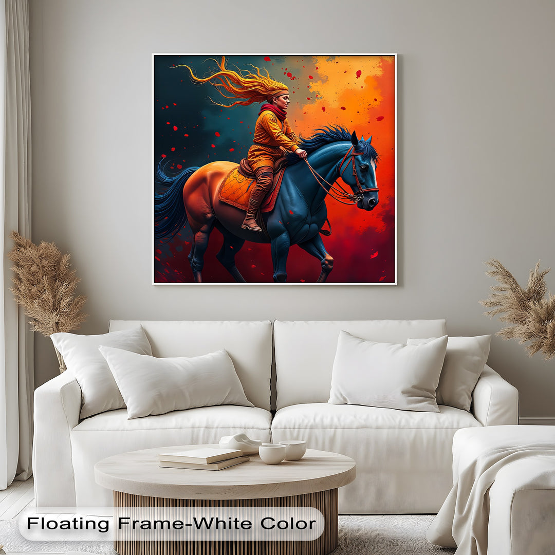 Crimson Ride – Modern Equestrian Canvas Print