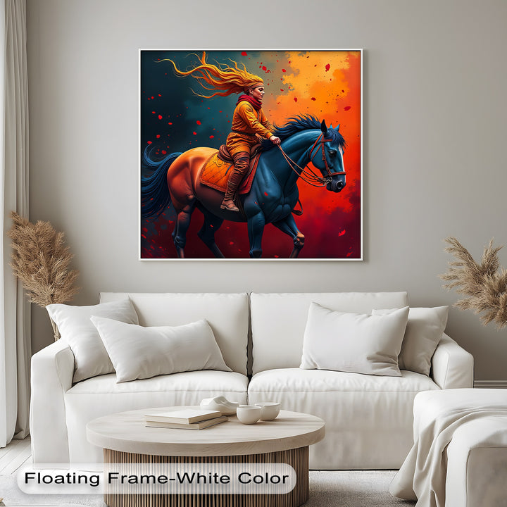 Crimson Ride – Modern Equestrian Canvas Print