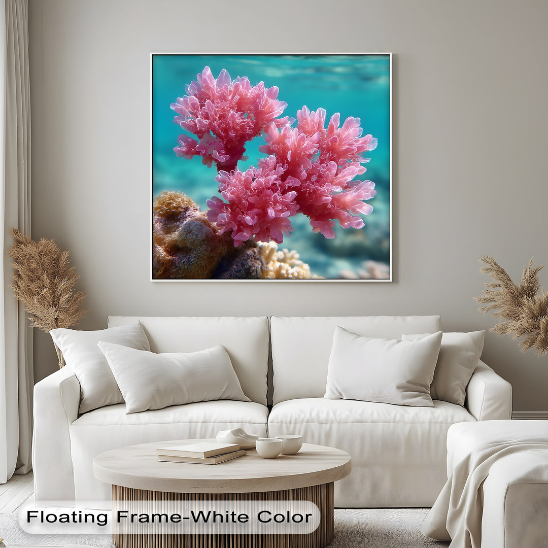 Pink Reef Bloom – Underwater Coral Beauty Canvas Print