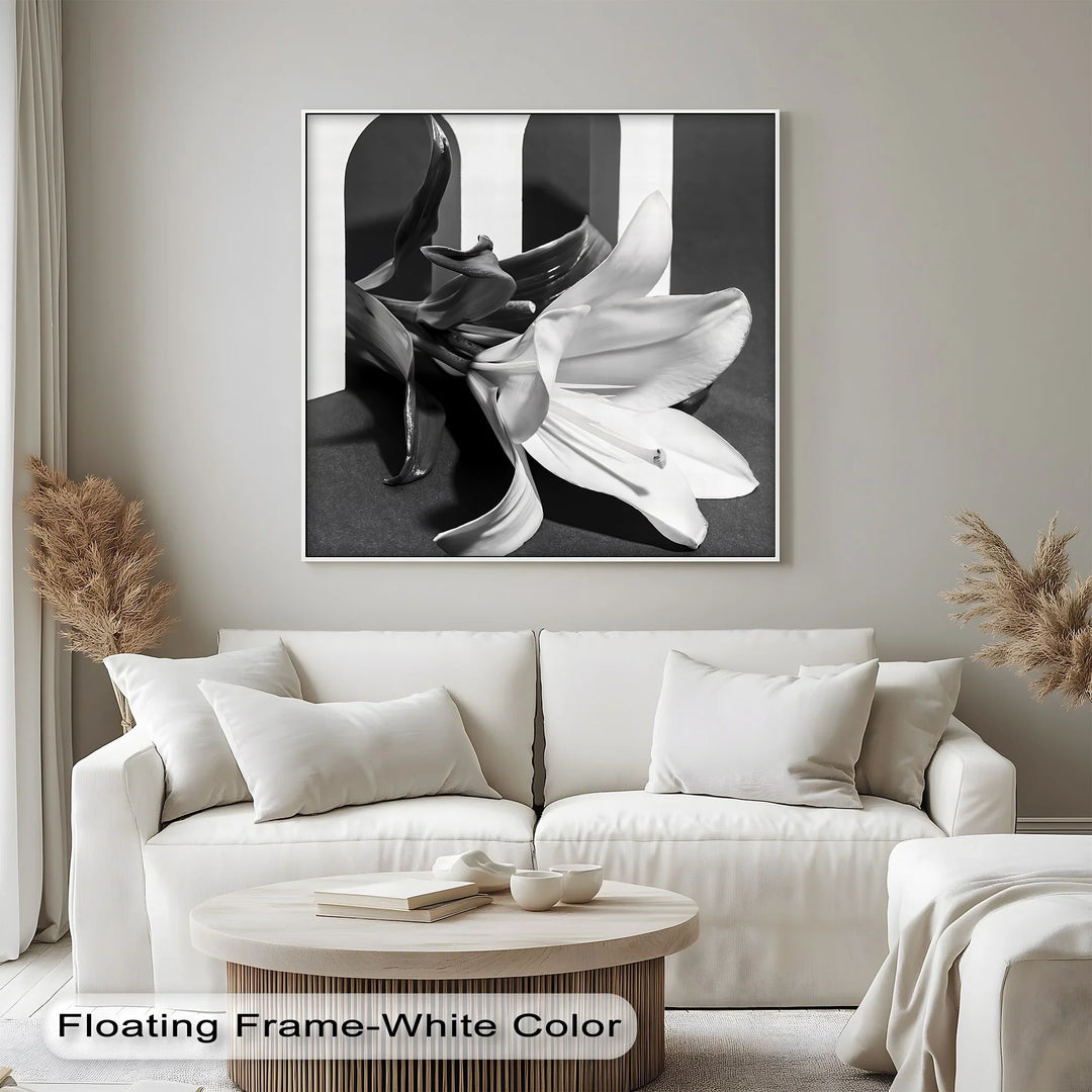 Architectural Bloom – Black & White Floral Canvas Prints - MyPhotoStation