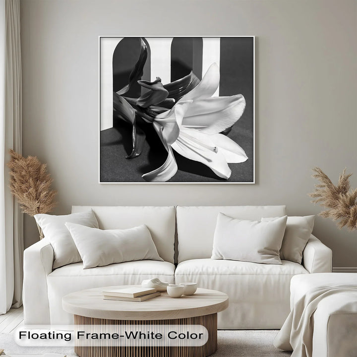 Architectural Bloom – Black & White Floral Canvas Prints - MyPhotoStation