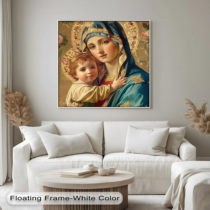 Holy Madonna and Child – Sacred Icon Style Canvas Print - MyPhotoStation