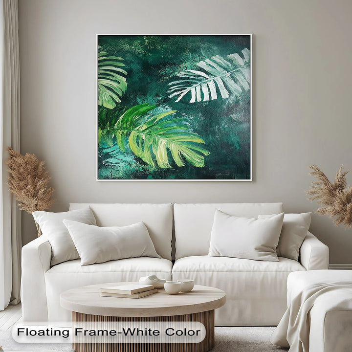 Tropical Monstera Brushstrokes – Lush Leaf Canvas Print - MyPhotoStation