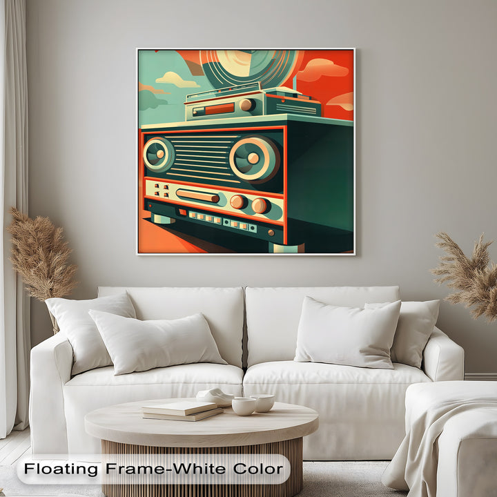 Sonic Boom – Abstract Retro Speaker Canvas Print