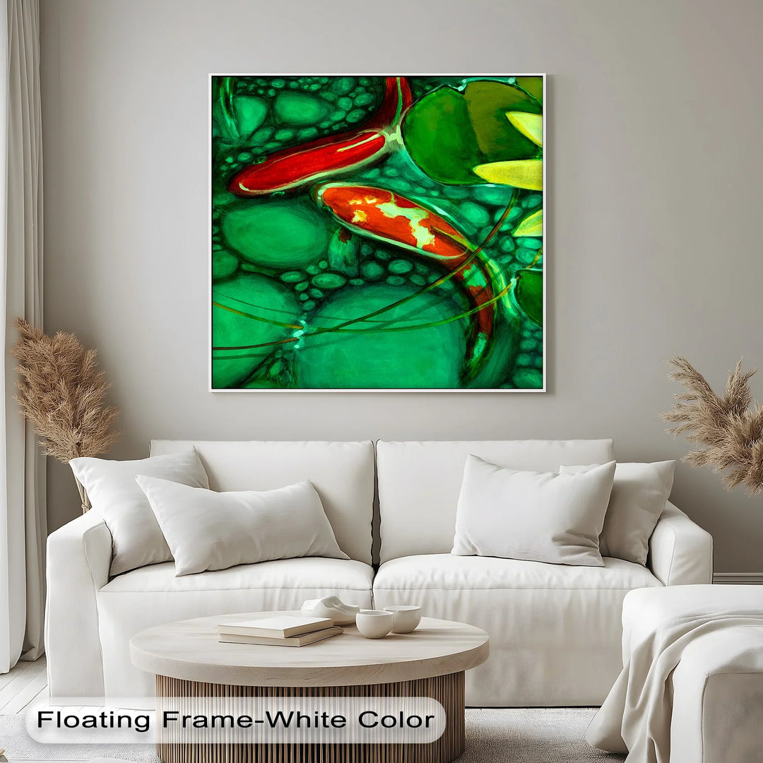 Koi Serenity – Abstract Fish Pond Canvas Print - MyPhotoStation