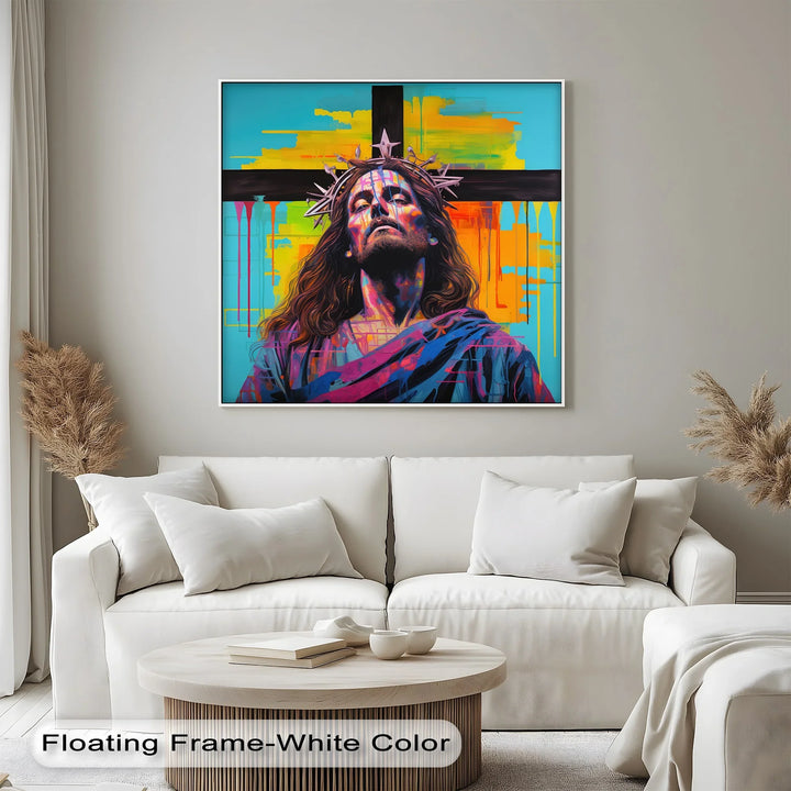 Crowned in Light – Jesus Graffiti-Style Canvas Prints - MyPhotoStation