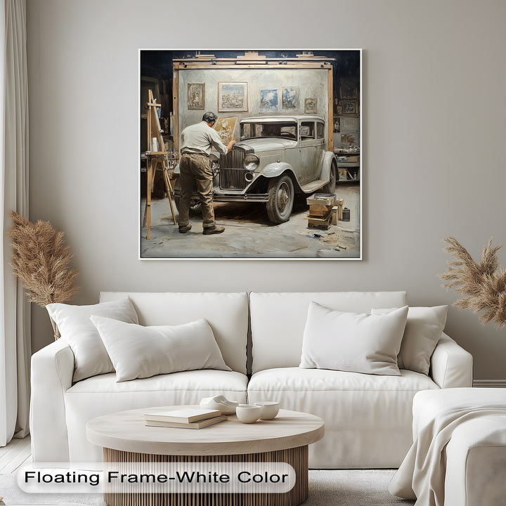 Timeless Restoration in Artist’s Studio – Car Canvas Print