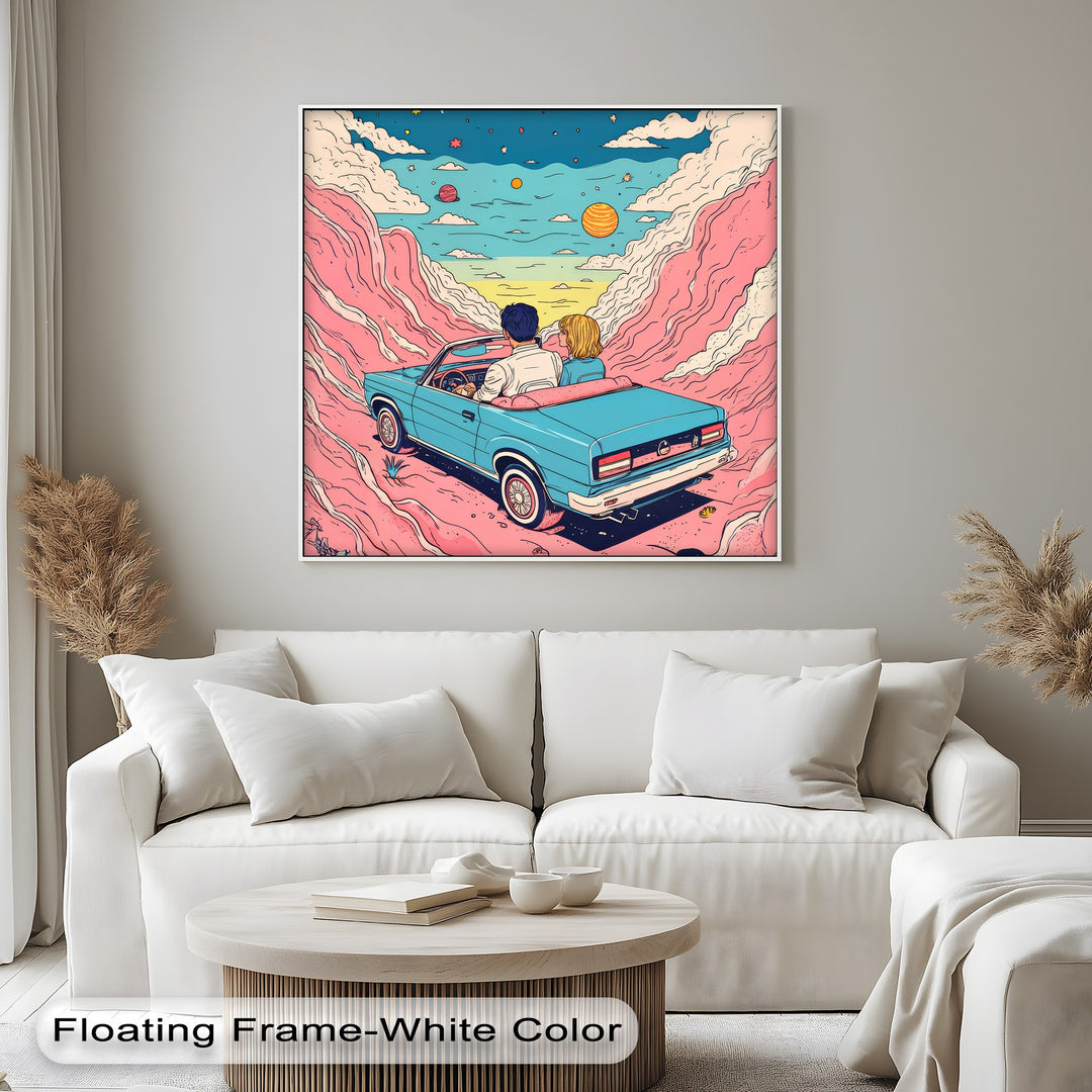 Escape to Nowhere – Retro Dreamscape Canvas Print