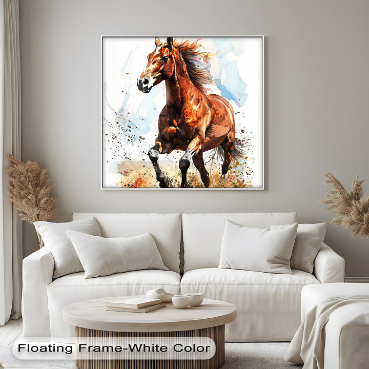 Fiery Gallop – Dynamic Chestnut Horse Canvas Print