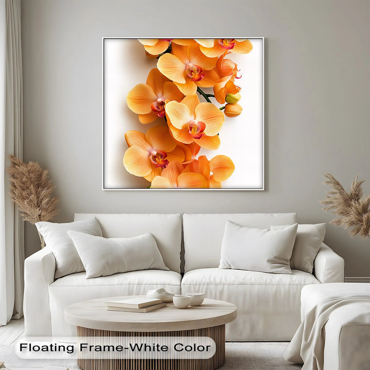 Golden Orchid Radiance – Orange Phalaenopsis Floral Canvas Print - MyPhotoStation