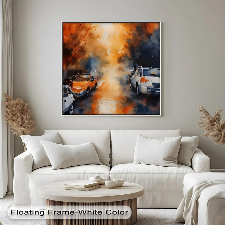 Urban Haze – Abstract Autumn Traffic Canvas Print - MyPhotoStation