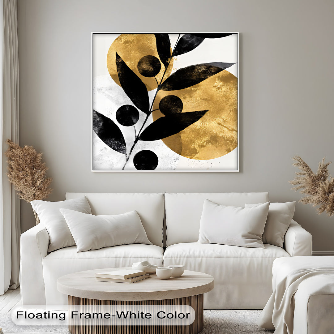 Golden Balance – Abstract Black and Gold Canvas Wall Art | Abstract Art