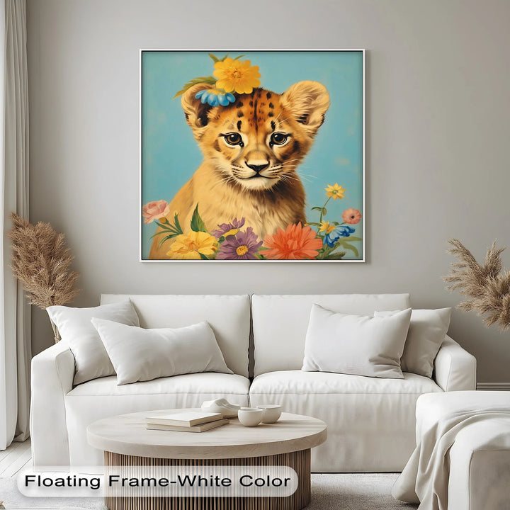 Blossom Crowned Cub – Animal Canvas Print - MyPhotoStation