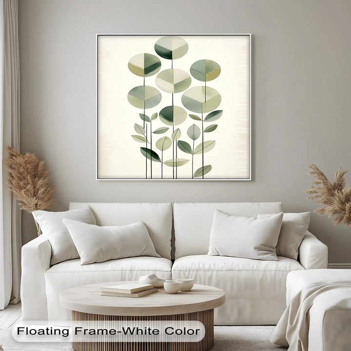 Geometric Leaf Totems – Minimalist Botanical Canvas Print - MyPhotoStation