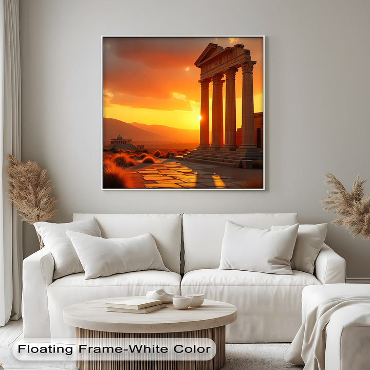 Golden Dusk – Ancient Pillars Canvas Print