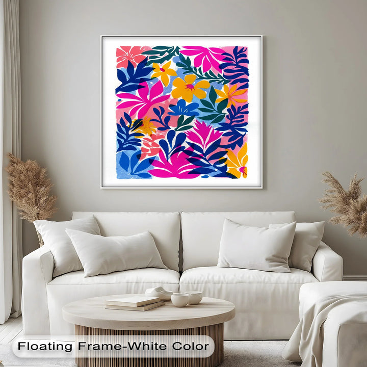 Tropical Bloom Explosion – Colorful Floral Abstract Canvas Print - MyPhotoStation